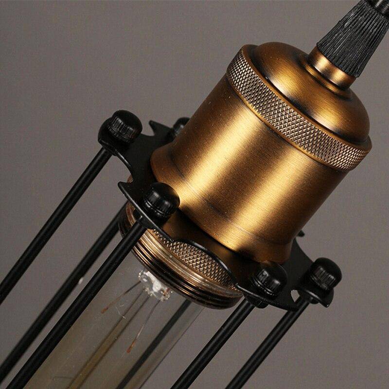 Suspension LED industrielle en métal, style rétro cage.