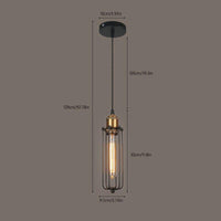 Suspension LED industrielle en métal, style rétro cage.