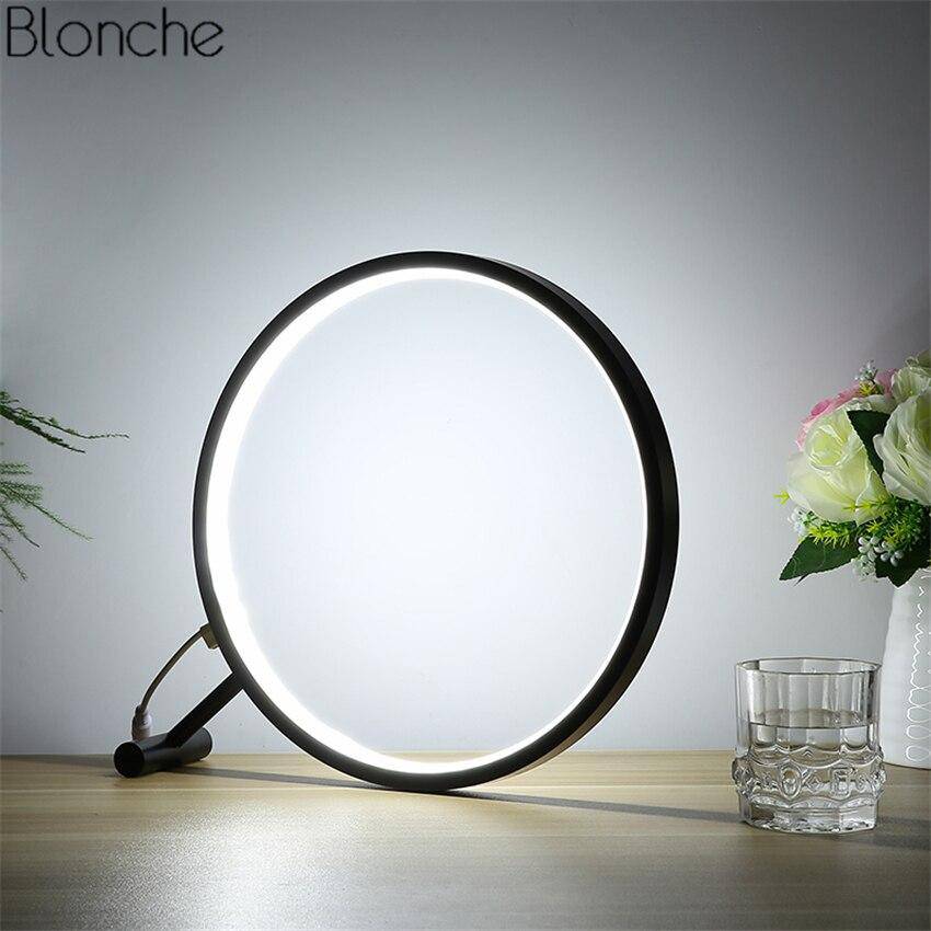 Lampe LED Circulaire Noire Design