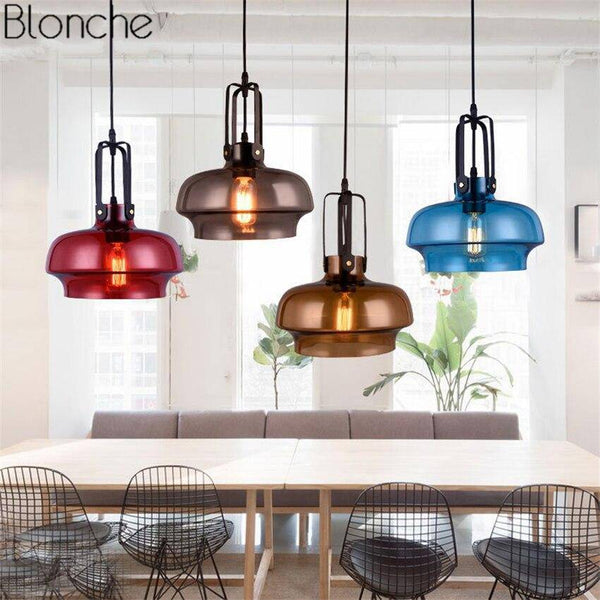 Suspension design en verre coloré LED - Hang_Style.