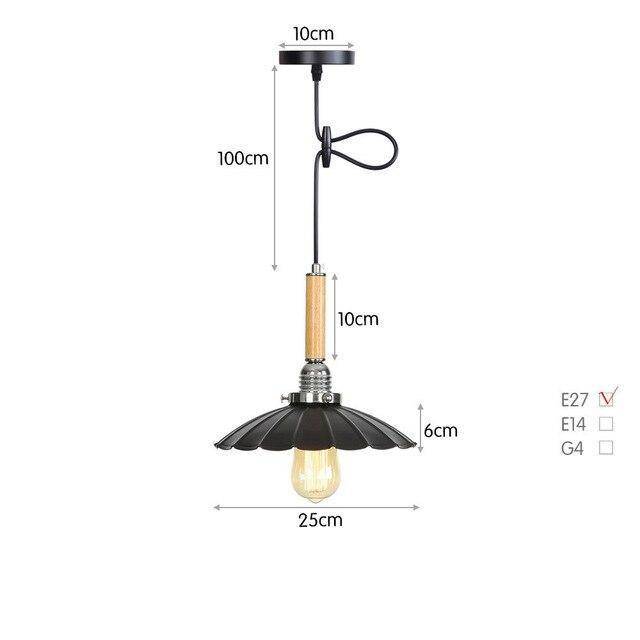 Suspension LED rétro en métal