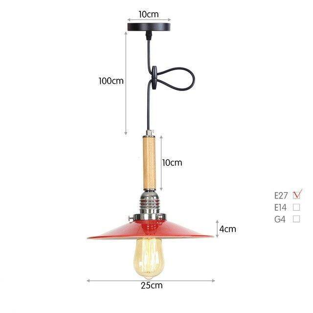 Suspension LED rétro en métal