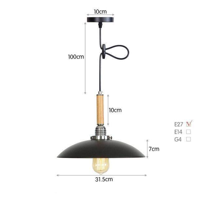 Suspension LED rétro en métal