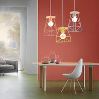 Suspension LED Cage Métal Scandinave Colorée
