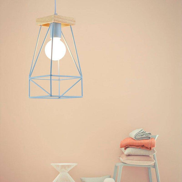 Suspension LED Cage Métal Scandinave Colorée