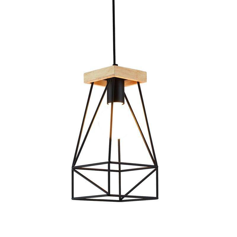 Suspension LED Cage Métal Scandinave Colorée