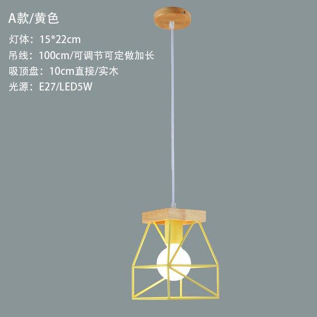 Suspension LED Cage Métal Scandinave Colorée