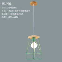 Suspension LED Cage Métal Scandinave Colorée