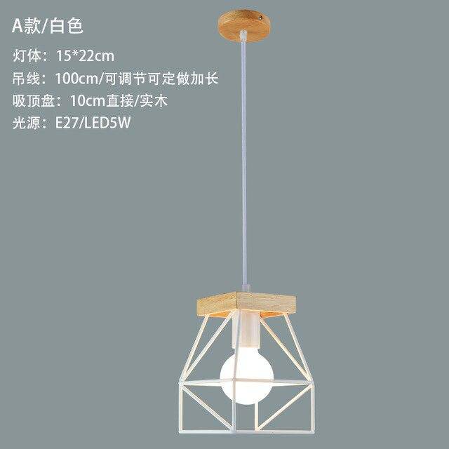 Suspension LED Cage Métal Scandinave Colorée