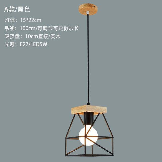 Suspension LED Cage Métal Scandinave Colorée