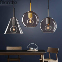 Suspension LED verre Loft Industriel