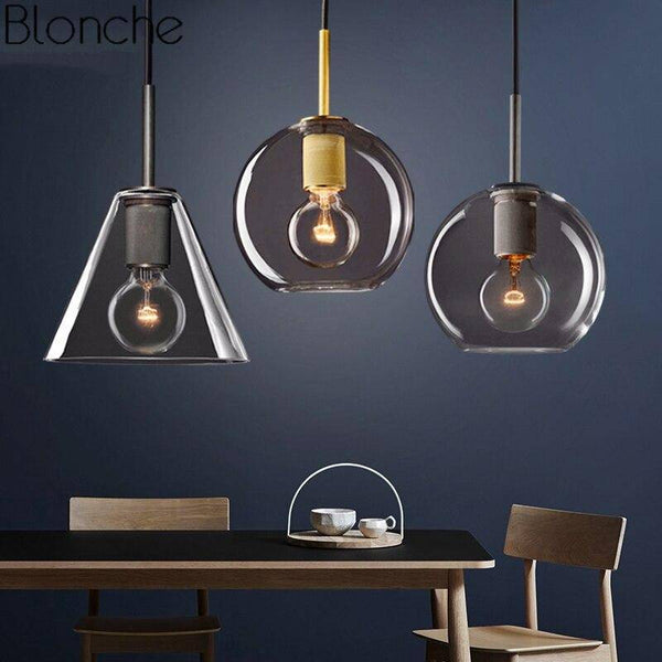 Suspension LED verre Loft Industriel