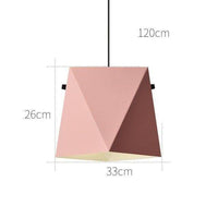Suspension LED design en métal coloré géométrique