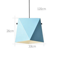 Suspension LED design en métal coloré géométrique
