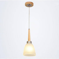 Suspension Design Bois LED & Abat-jour Verre Creative