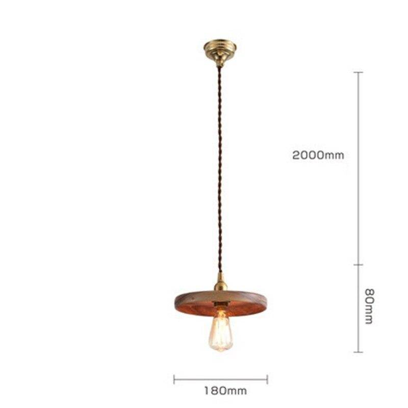 Suspension LED Industrielle avec Disque en Bois et Ampoule Edison