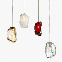 Suspension LED en verre cristal coloré Luxury