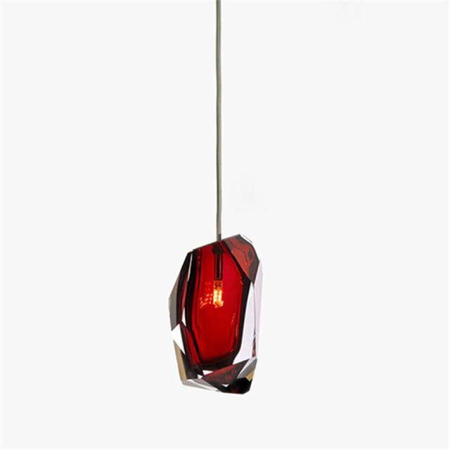 Suspension LED en verre cristal coloré Luxury