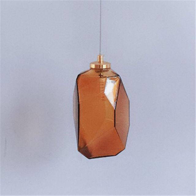 Suspension LED en verre cristal coloré Luxury
