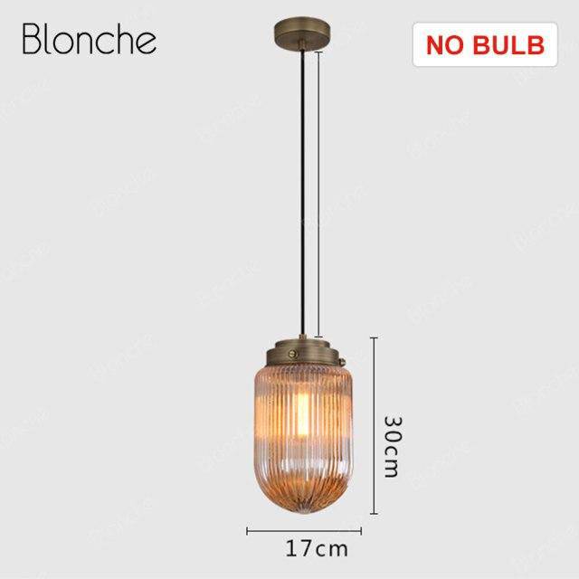 Suspension LED Design en Verre et Métal Industrial
