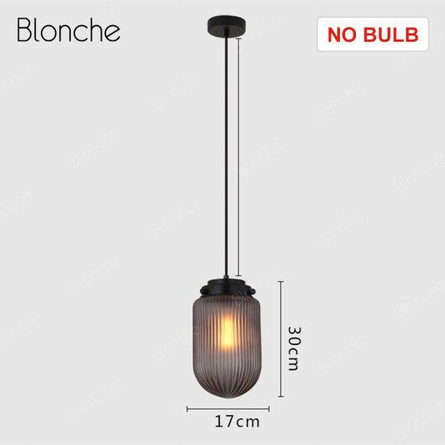 Suspension LED Design en Verre et Métal Industrial