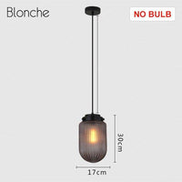 Suspension LED Design en Verre et Métal Industrial