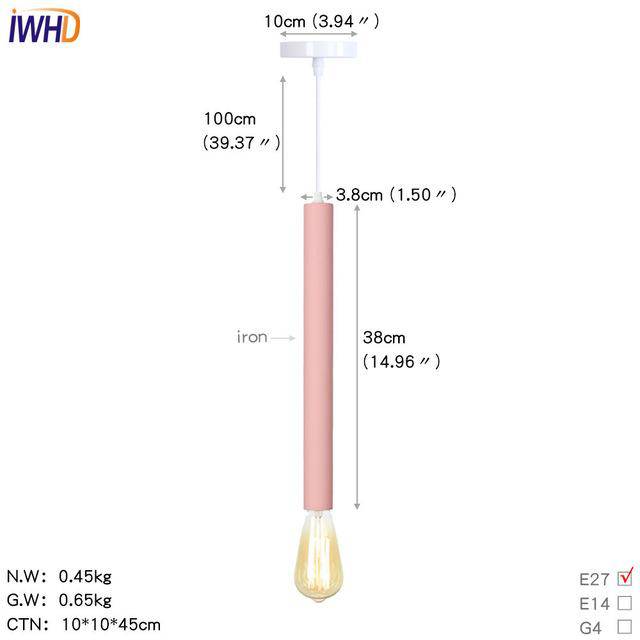 Suspension LED cylindre colorée: style unique