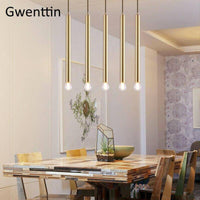 Suspension cylindre doré à LED Design