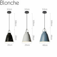 Suspension Loft LED en métal avec abat-jour coloré