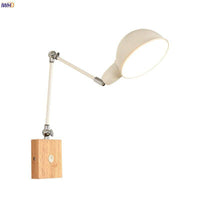 Applique murale design métal et bois, bras articulé à LED