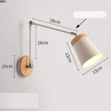 Applique murale design métal et bois, bras articulé à LED