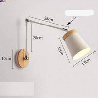 Applique murale design métal et bois, bras articulé à LED