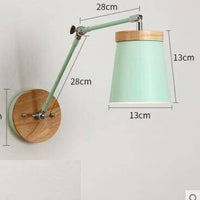 Applique murale design métal et bois, bras articulé à LED