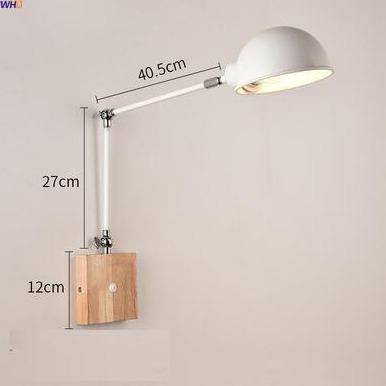 Applique murale design métal et bois, bras articulé à LED