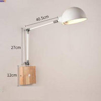 Applique murale design métal et bois, bras articulé à LED