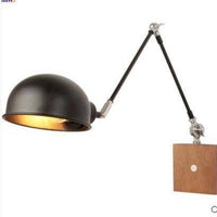 Applique murale design métal et bois, bras articulé à LED