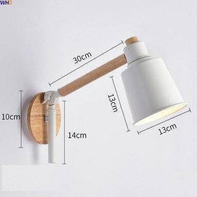 Applique murale design métal et bois, bras articulé à LED