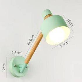 Applique murale design métal et bois, bras articulé à LED