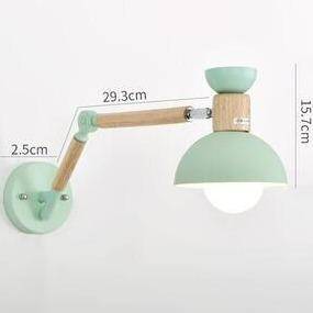 Applique murale design métal et bois, bras articulé à LED