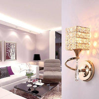 Applique murale rétro à LED en métal et verre cristal
