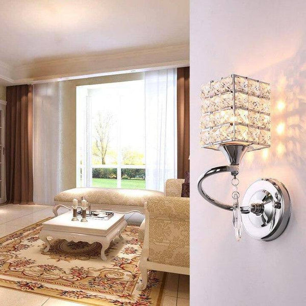 Applique murale rétro à LED en métal et verre cristal