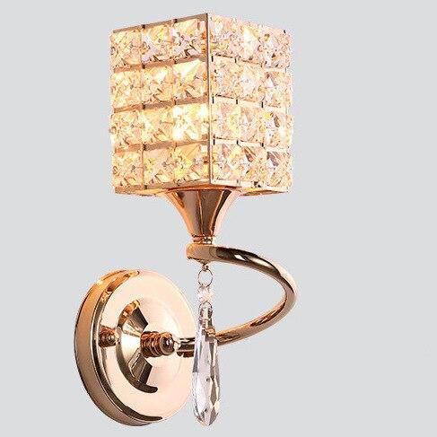 Applique murale rétro à LED en métal et verre cristal