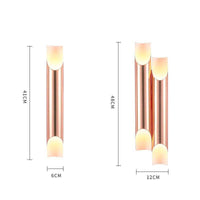 Applique murale LED rose gold cylindre ouvert
