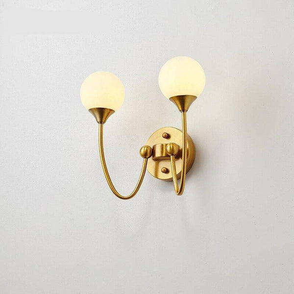 Applique murale LED dorée avec boule en verre Creative