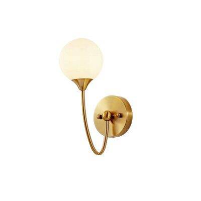 Applique murale LED dorée avec boule en verre Creative