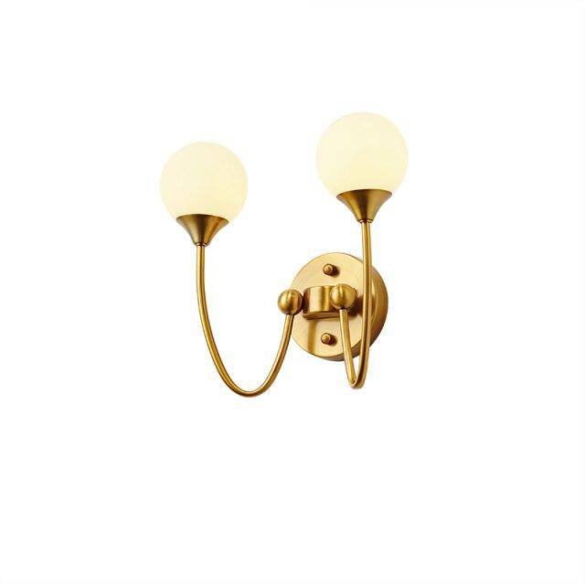 Applique murale LED dorée avec boule en verre Creative