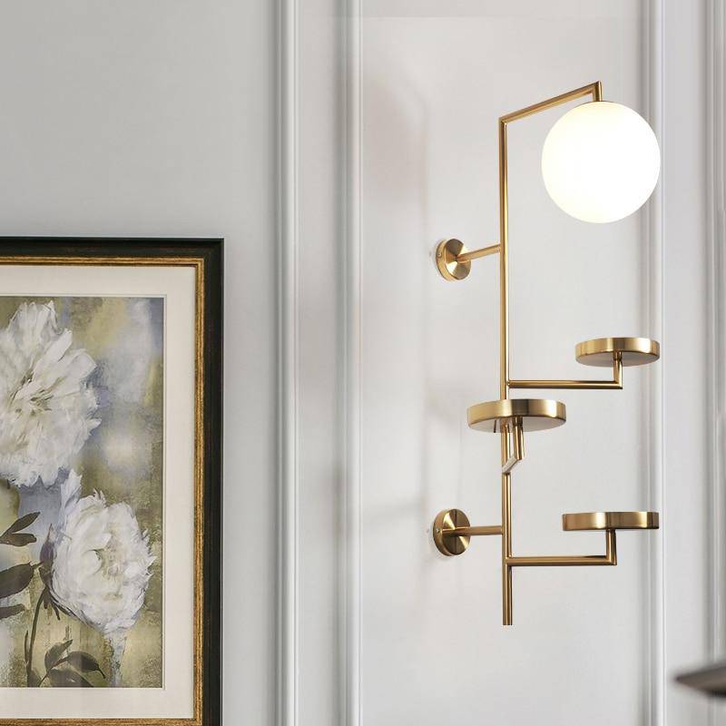 Applique murale design LED "Golden Discs"