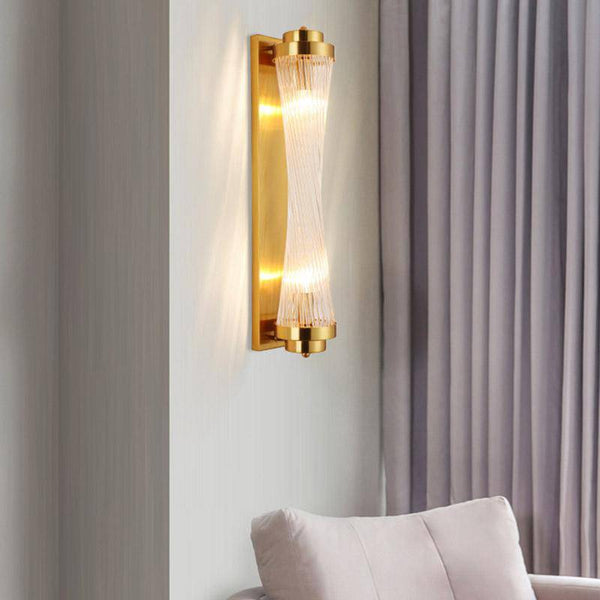 Applique murale LED doré avec élégante lampe en verre