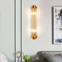 Applique murale LED doré avec élégante lampe en verre