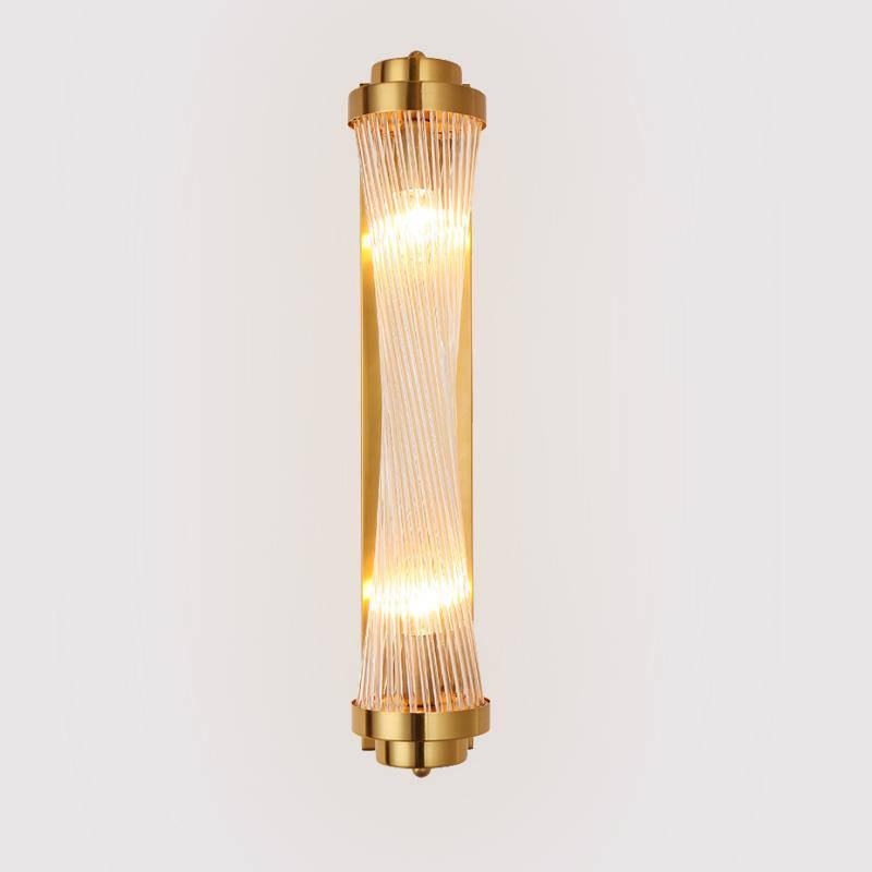 Applique murale LED doré avec élégante lampe en verre